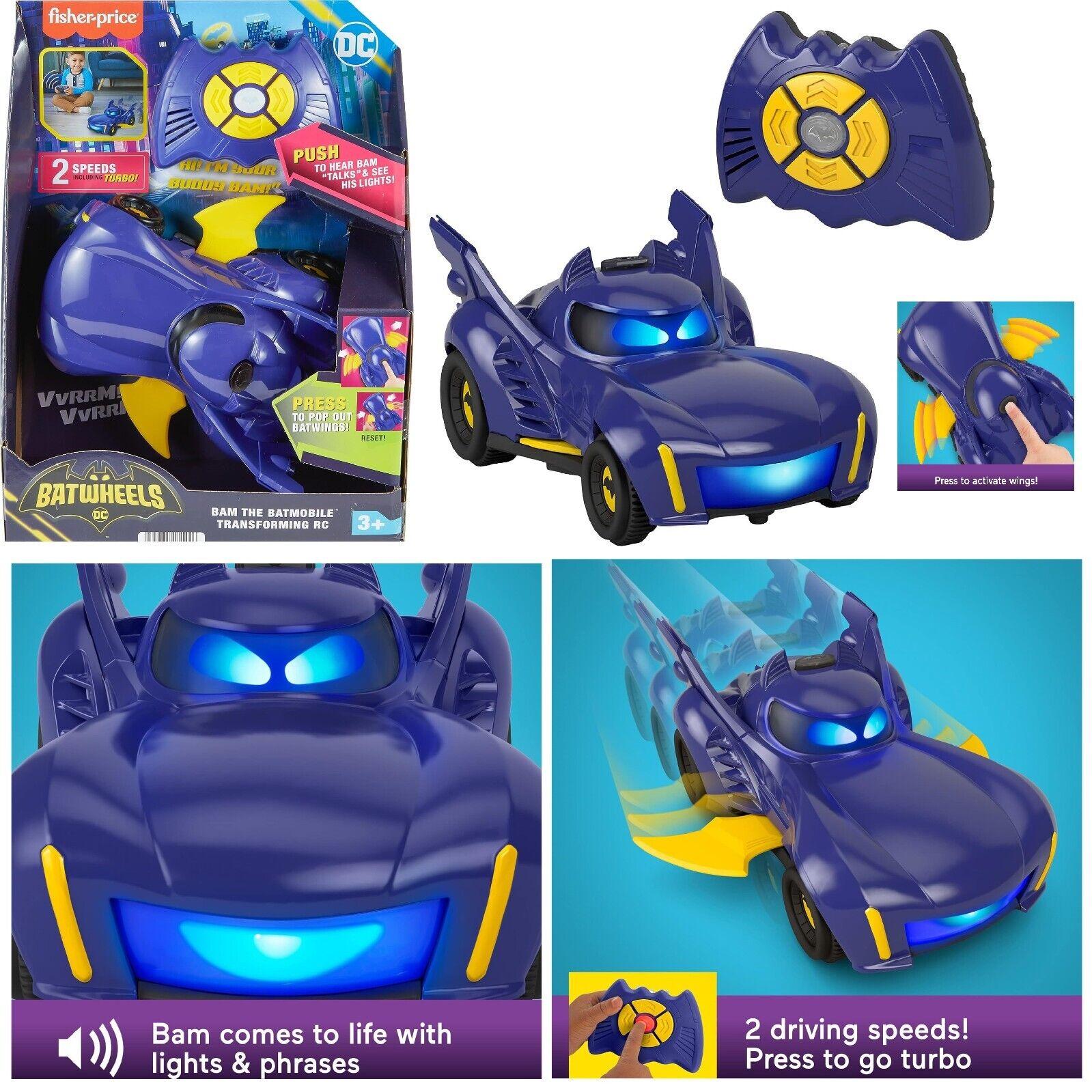Fisher Price DC Batwheels Remote Control Car Bam Batmobile Transforming RC Race