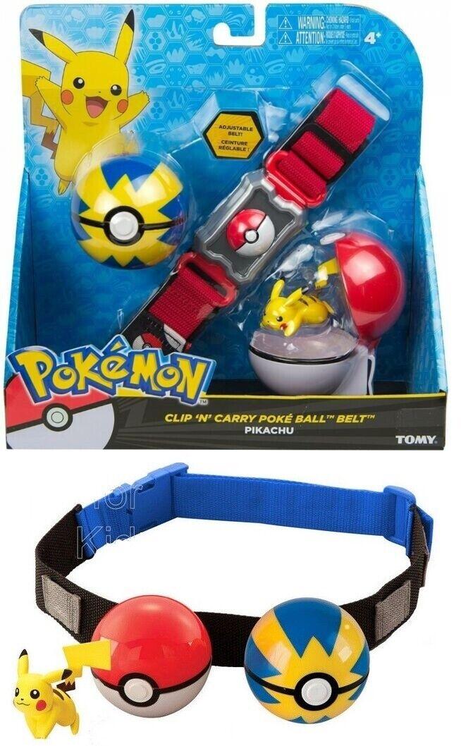 Pokemon Clip N Carry Poe Ball Belt Pikachu Ages 4+ Toy Play Trainer Poke Ball
