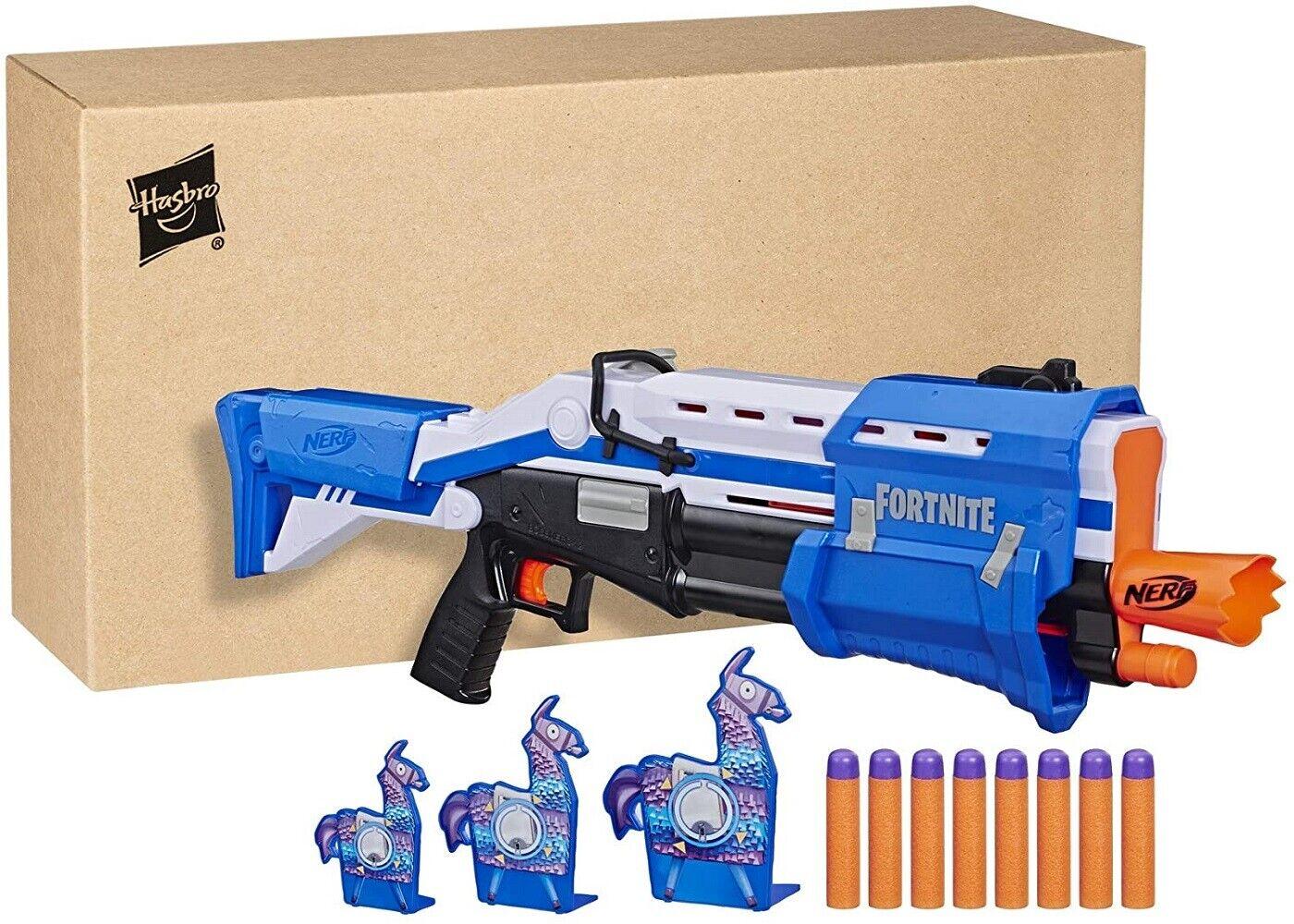 Nerf Fortnite TS-R Blue Mega Blaster With Llama Targets Ages 8+ Toy Gun Pump