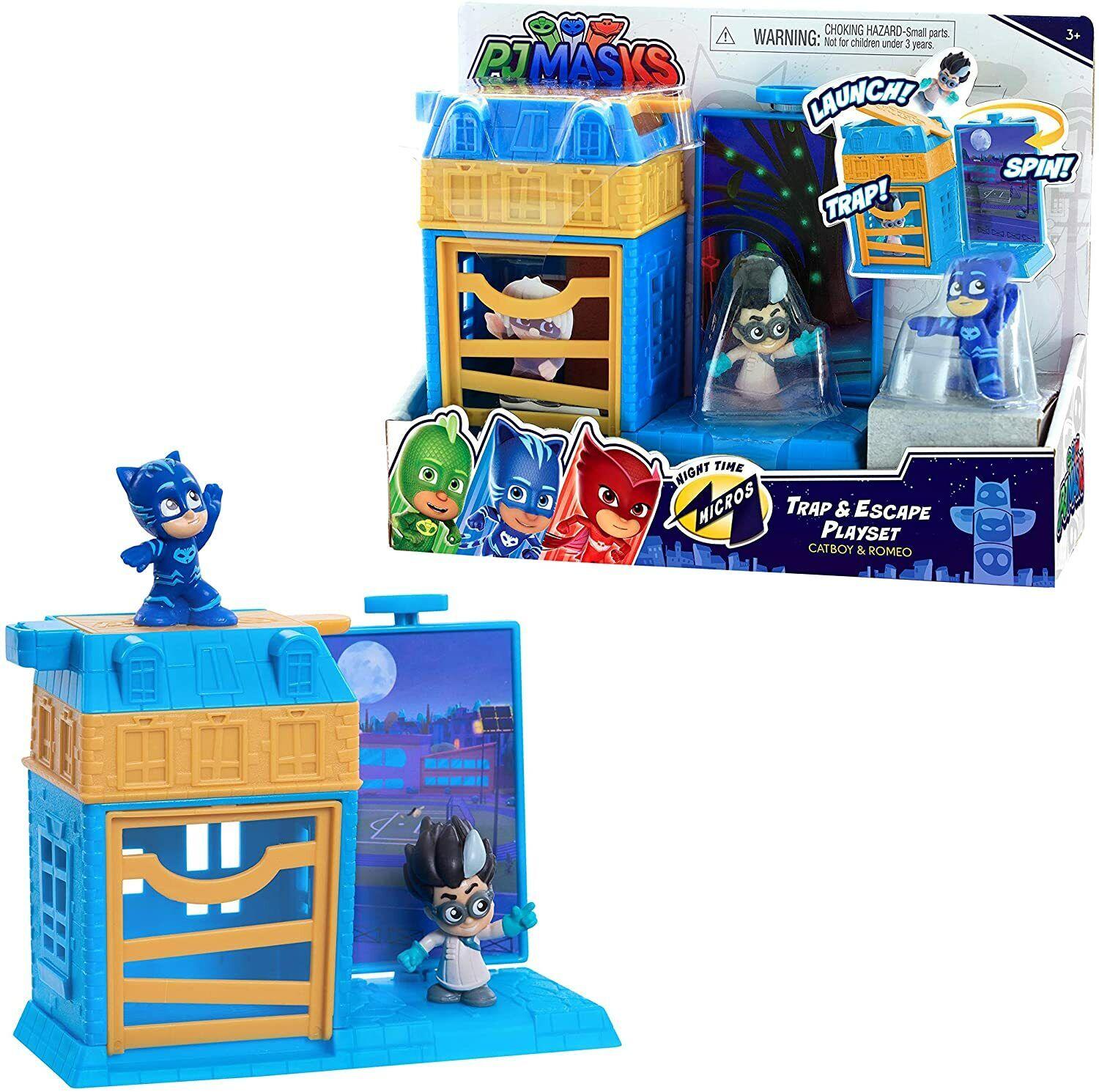 PJ Masks Nighttime Micros Trap Escape-Catboy vs Romeo playset