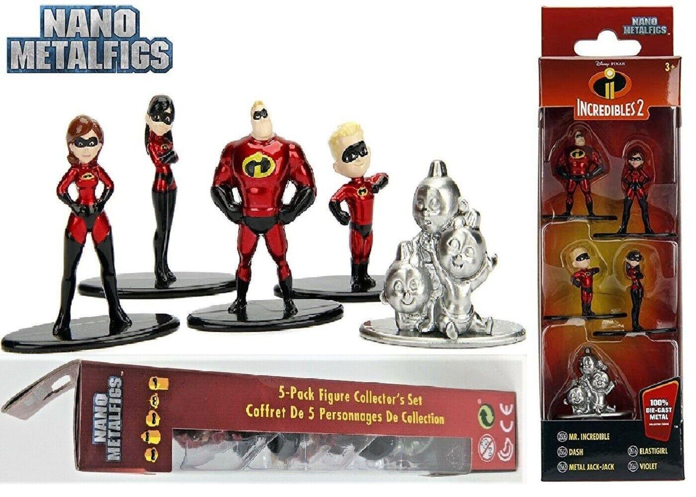 Incredibles 2 Nano Metalfigs Metal Mini 5-Pack Ages 3+ Toy Doll Elastigirl Play