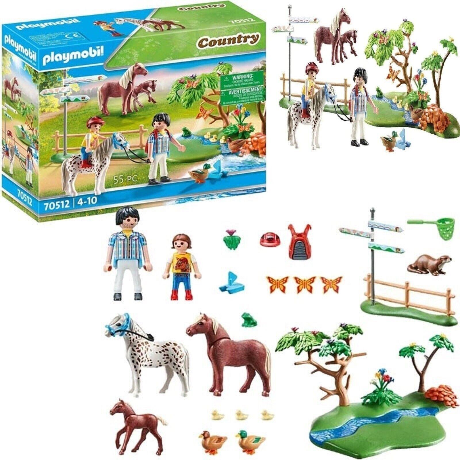 Playmobil 70512 Country Adventure Pony Ride Duck Butterfly Flower Horse Helmet