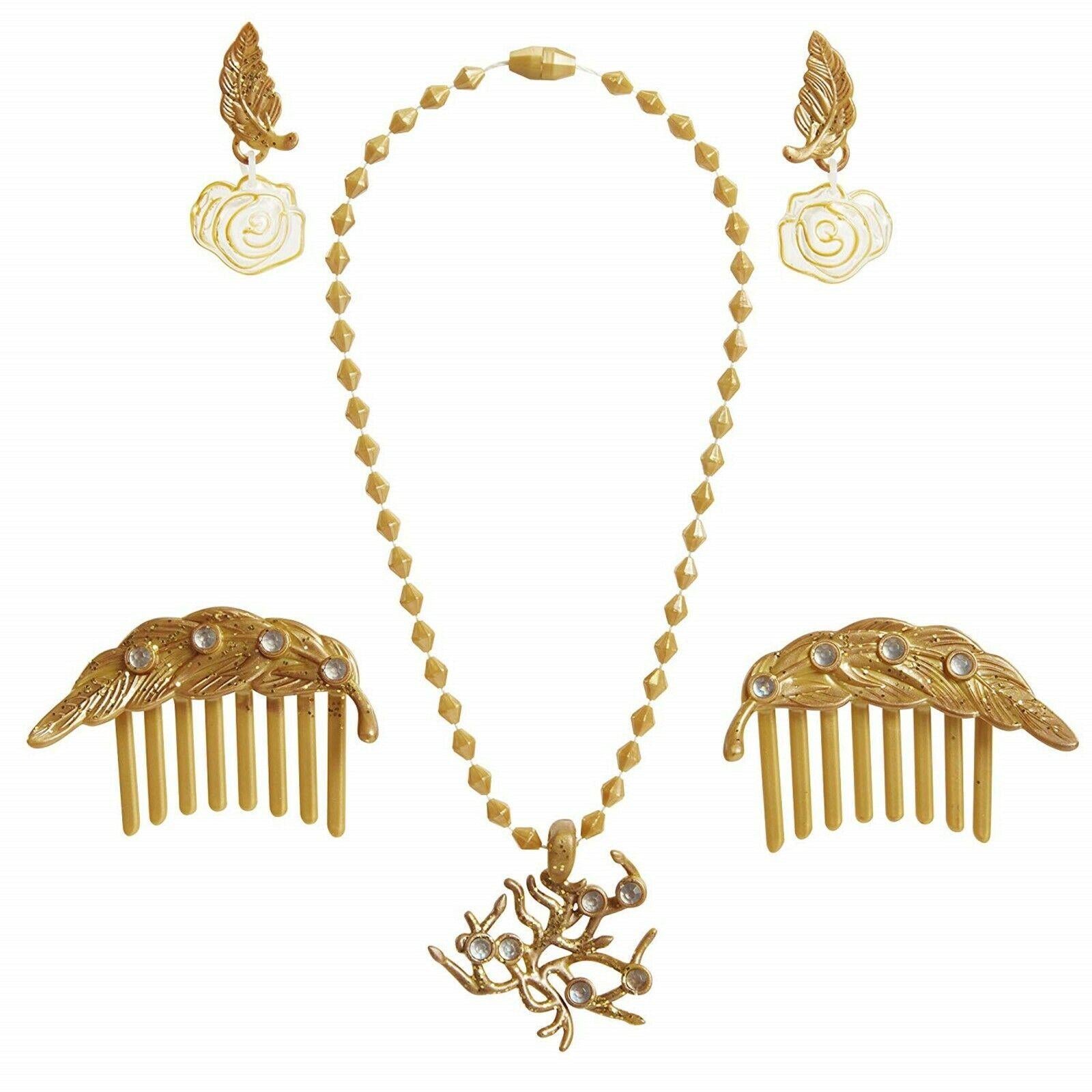 Disney Beauty and Beast Belle Dress Up Set Ages 3+ Necklace Jewelry Play Doll