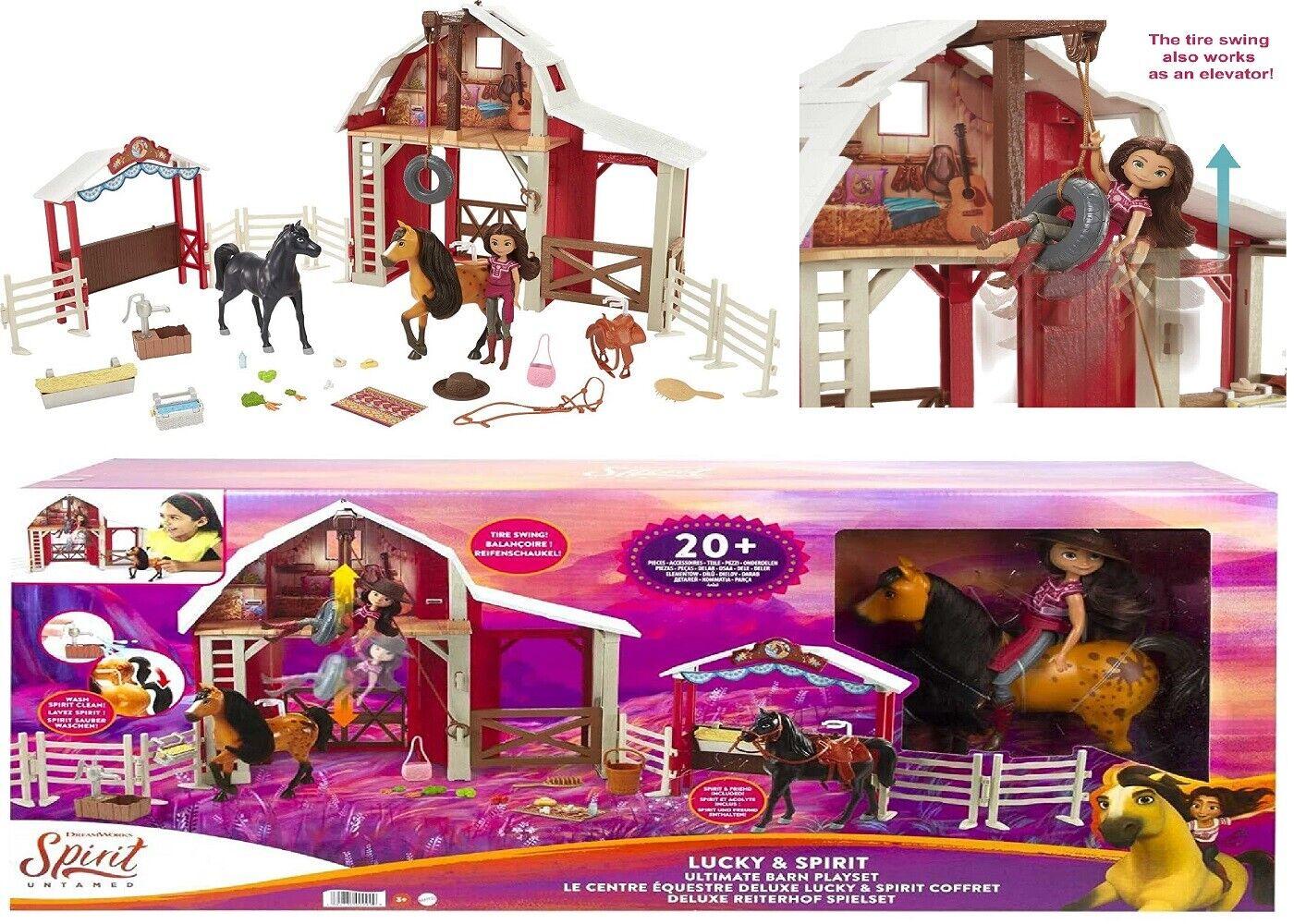 Spirit Untamed Ultimate Barn Playset with Lucky Doll and Horse 20+ Pieces 3+ Toy