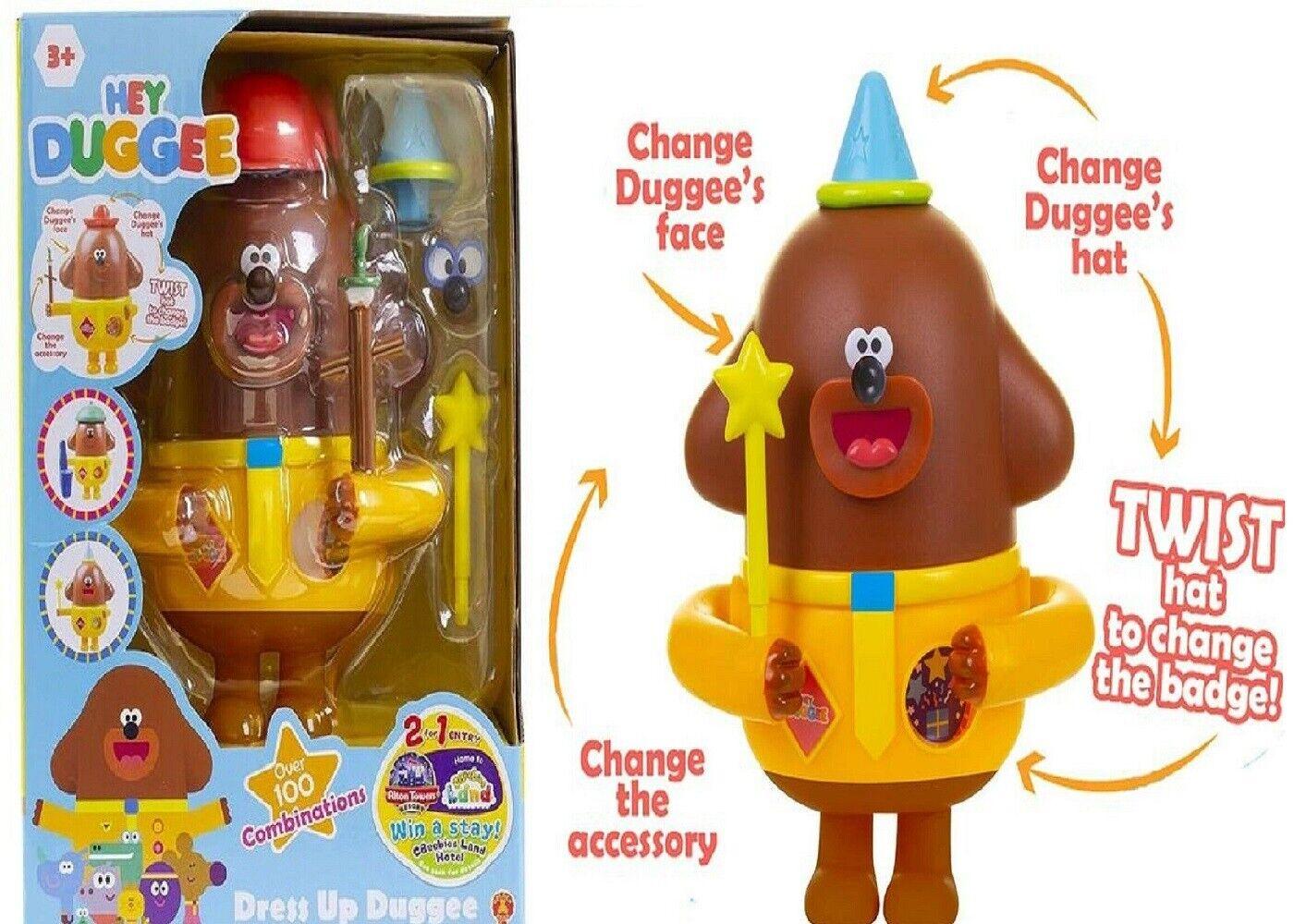 Hey Duggee 14 CM Dress Up Duggee Ages 3+ Toy Doll Play Glasses Hat Wand Magic