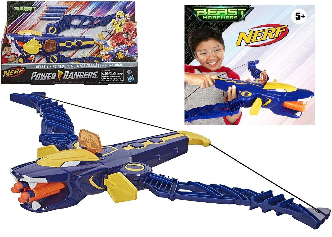 Nerf Power Rangers Beast Morphers Beast-X King Mega Bow Ages 8+ Toy Blaster Gun