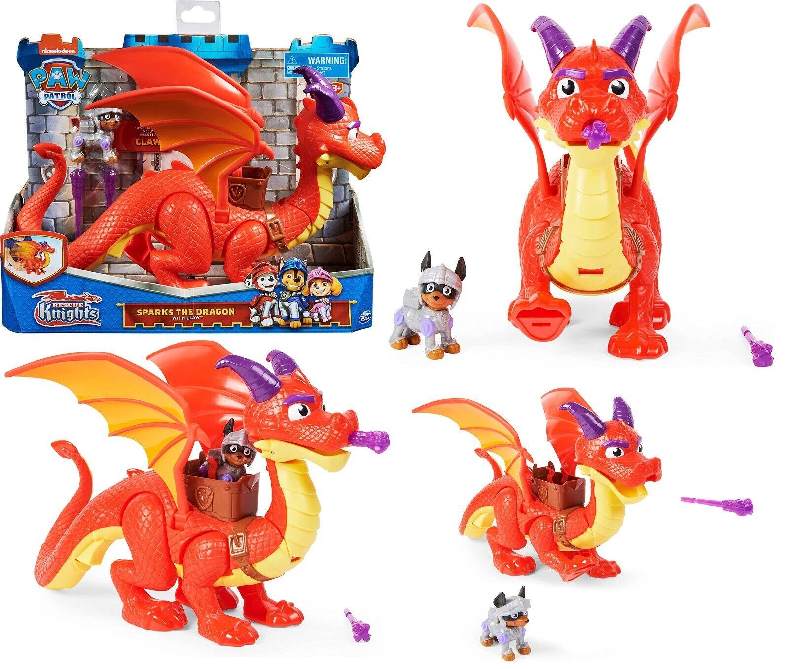 Paw Patrol Rescue Knights Sparks The Dragon with Super Wings Dinosaur Play Dino