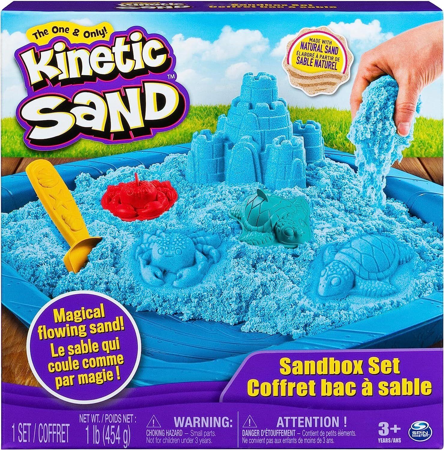 Kinetic Sand Sandbox Playset with 1 Lb Sand blue Castle Dig Scoop