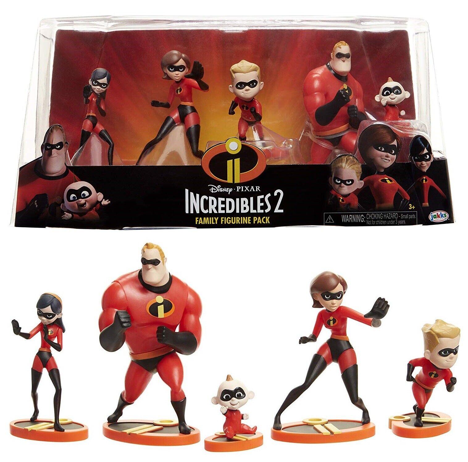 Incredibles 2 Family Figure 5 Pack Mr Mrs Incredible Violet Dash Jack Jack Doll