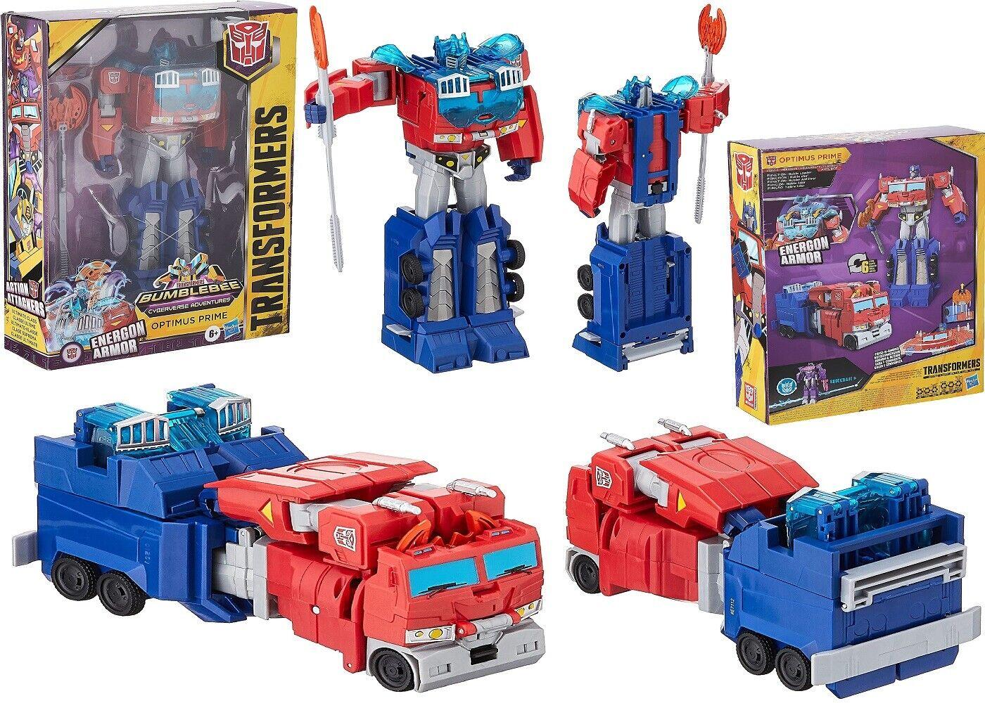 Transformers Cyberverse Ultimate-Anergon Armor Optimus- Prime 6+ Toy Robot Car Truck
