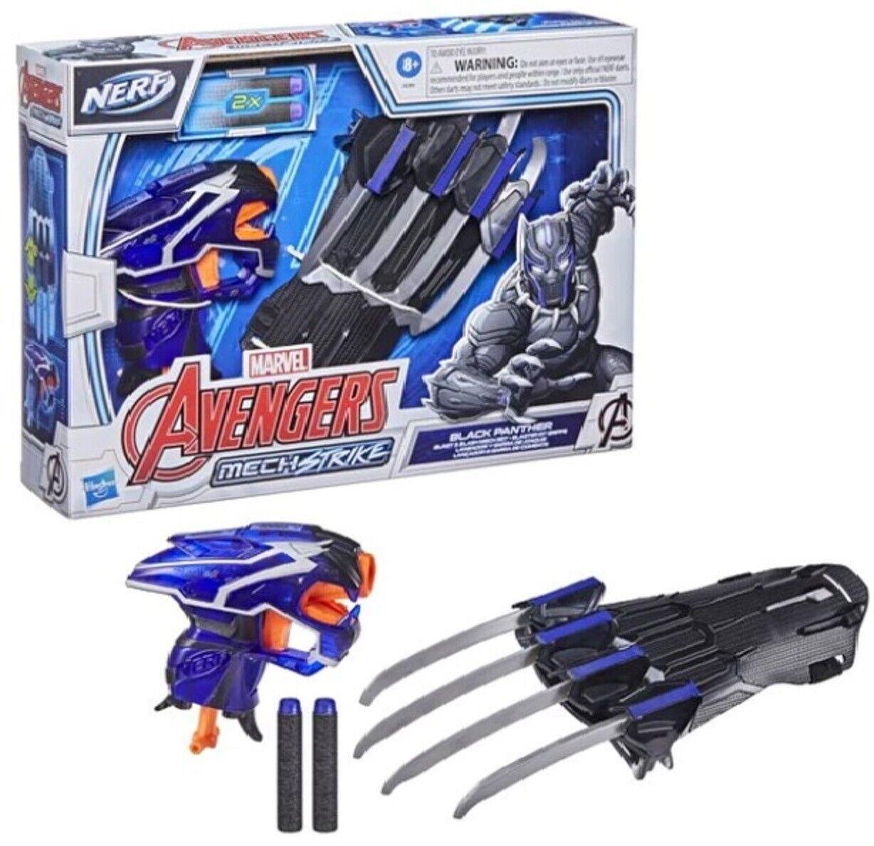NERF Marvel Avengers Mech Strike Black Panther Blast and Slash Role Play Set