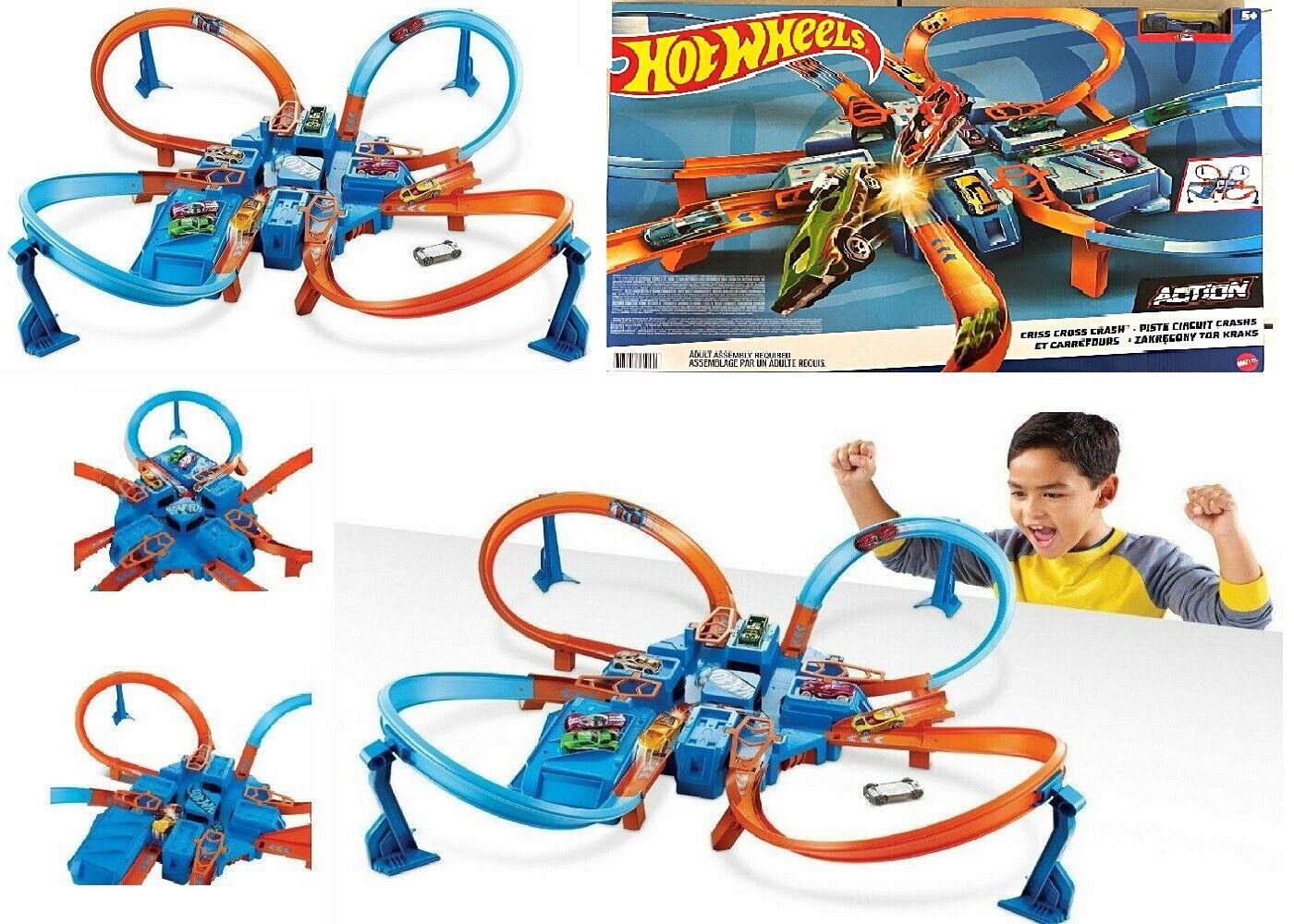 Hot Wheels Criss Cross Crash Track Set Ages 5+ New Toy Car Race Boys Girls