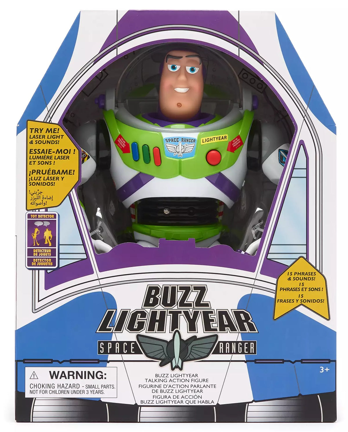 Toy Story Buzz Lightyear 15 Phrases Interactive Talking Action Figure Ages 3+