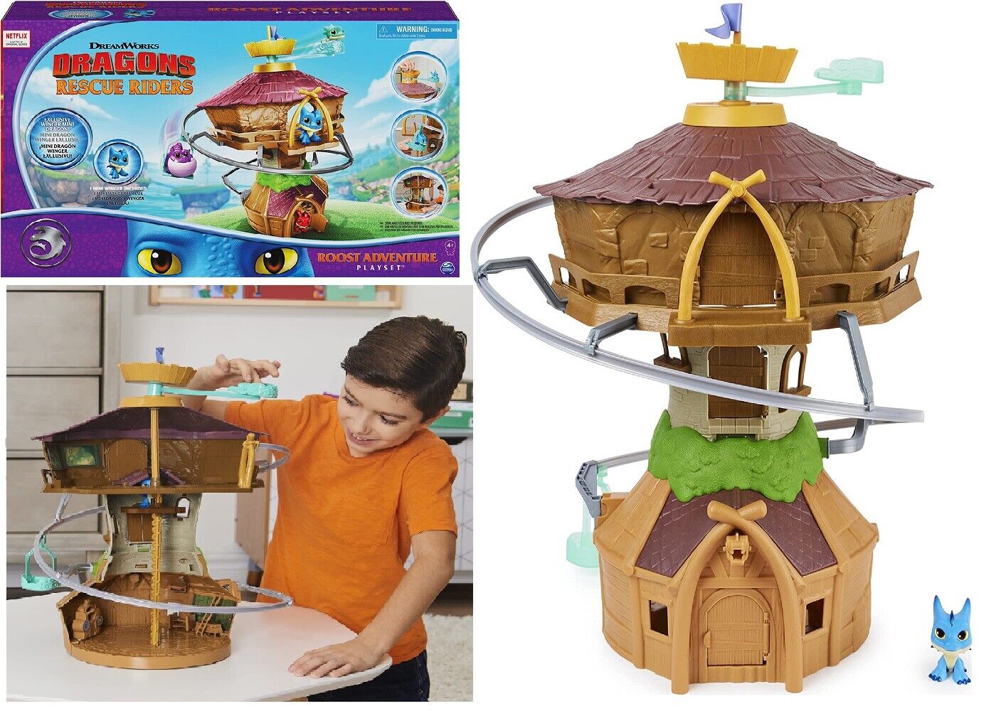 Dragon Riders Mini Dragon Rescue Playset Ages 4+ Toy Rooster Race Track Dino Fun