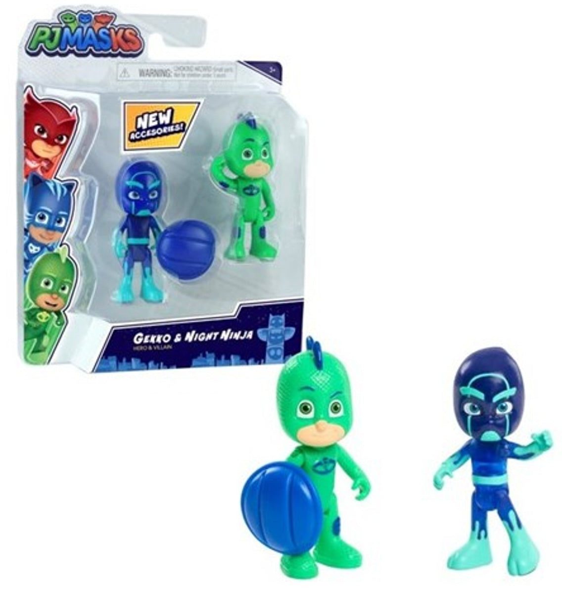 PJ Masks Hero vs Villain 2-Pack gekko and night ninja figures toy set