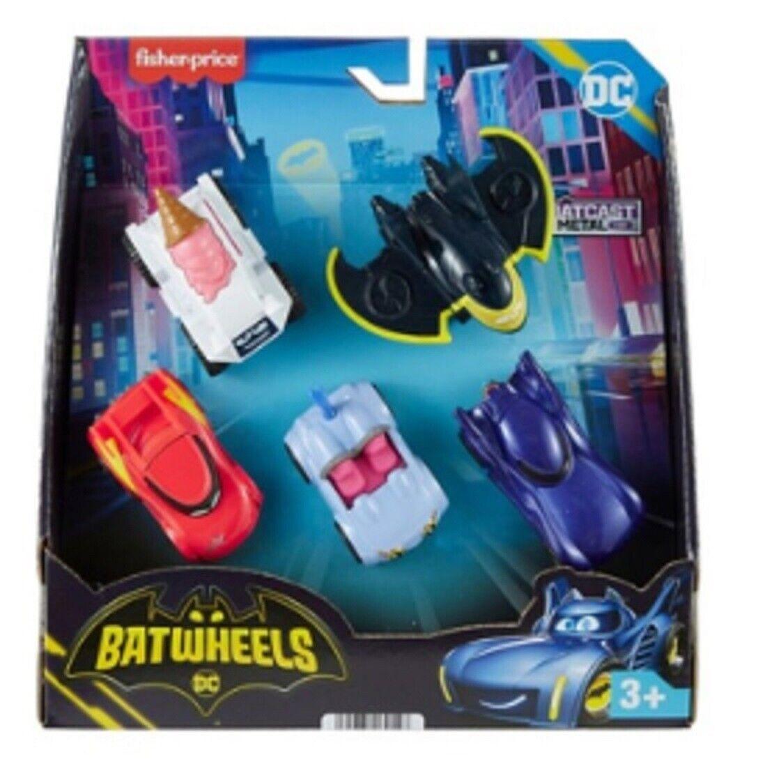 Fisher-Price DC Batwheels Metal Diecast 1:55 Scale 5 Pack Cars Batcave Batman