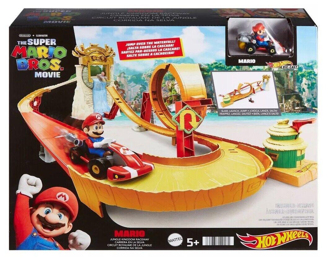 Hot Wheels Super Mario Bros Jungle Kingdom Raceway Ages 5+ Car Race Track