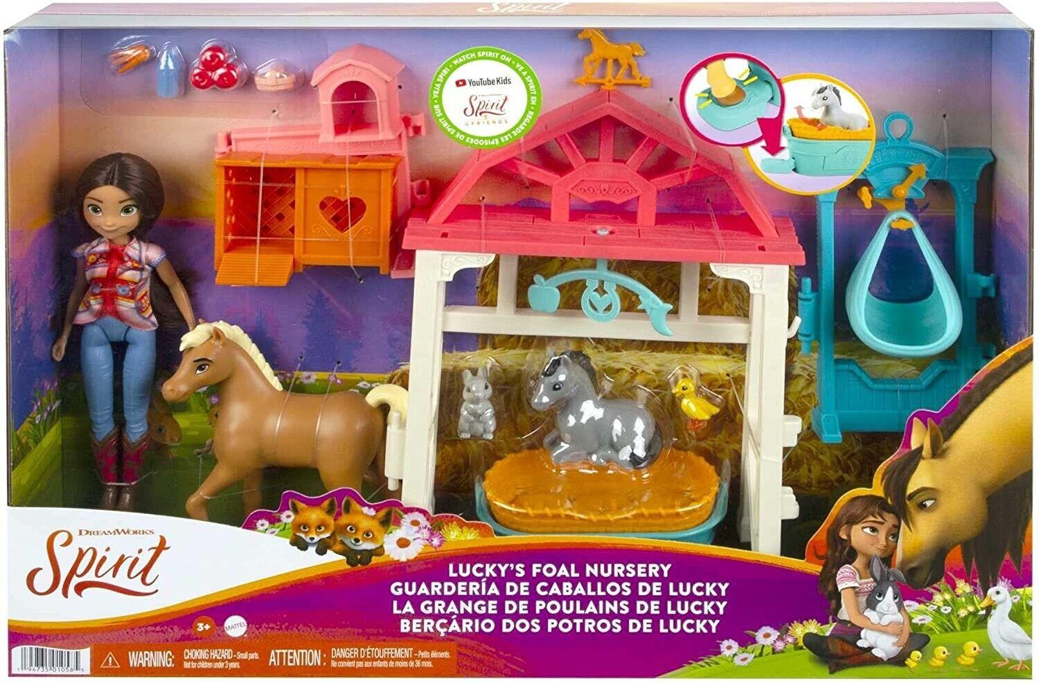 Spirit Foal Nursery Playset with Lucky Doll Caretaking Area Cradle Bunny Crate