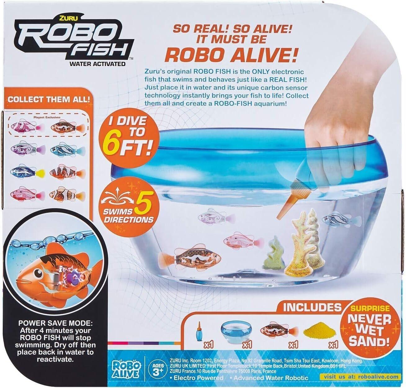 Robo Alive Robotic Fish Playset Ages 3+ New Toy Aquarium Tank Fishbowl Play Gift