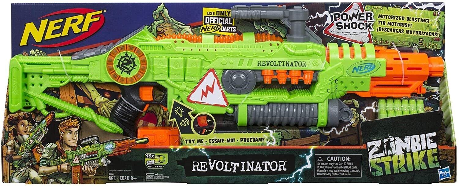 NERF Revoltinator Zombie Strike Toy Blaster Ages 8+ Toy Gun Fire Play Motor Gift