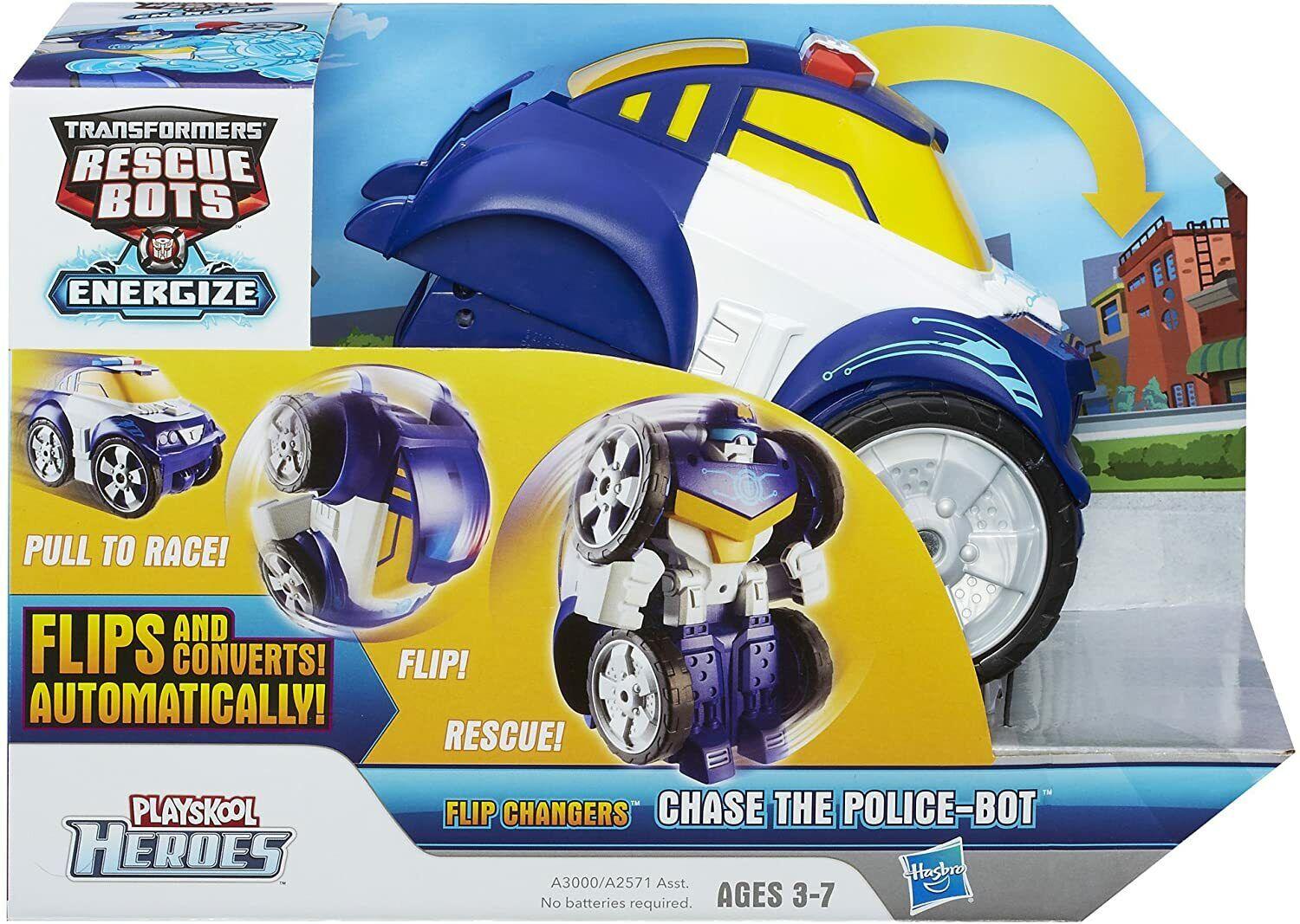 Playskool Transformers Rescue Bots Flip Changers Chase Police Bot