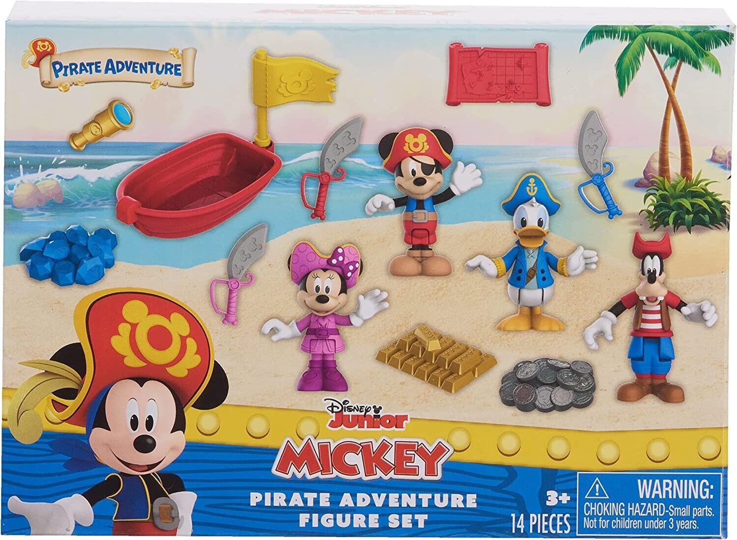 Mickey Mouse Pirate Adventure Figure Set Kids Ages 3+ New Toy Donald Duck Boat