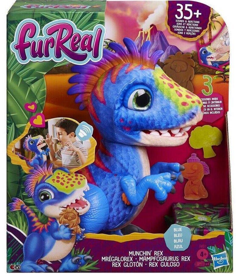 FurReal Friends Munchin Rex Plush Pet Blue 4+ Toy Play Baby Doll Dinosaur Dino