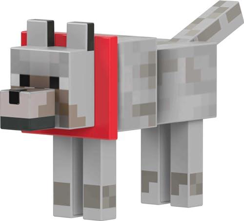 Mattel Minecraft Diamond Wolf Action Figure Magnetic Bone Collectible 5.5-inch