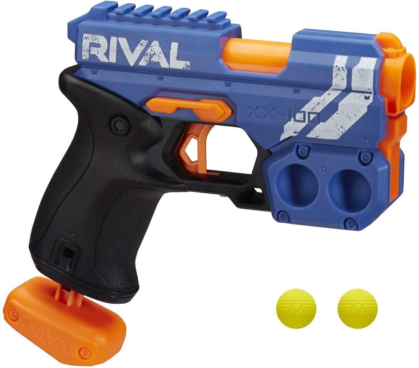 NERF Rival-Blue Knockout XX-100 Blaster-Ages 14+ Toy Gun Play Fire Fight Round Gift