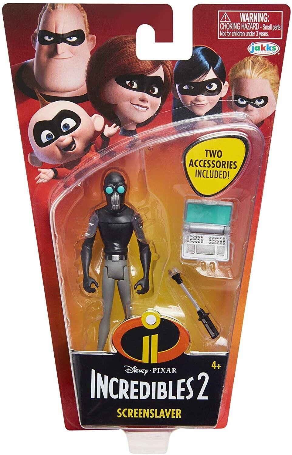 Incredibles 2 Disney Pixar Screen Slaver figure with 2 Accessories included for ages 4+