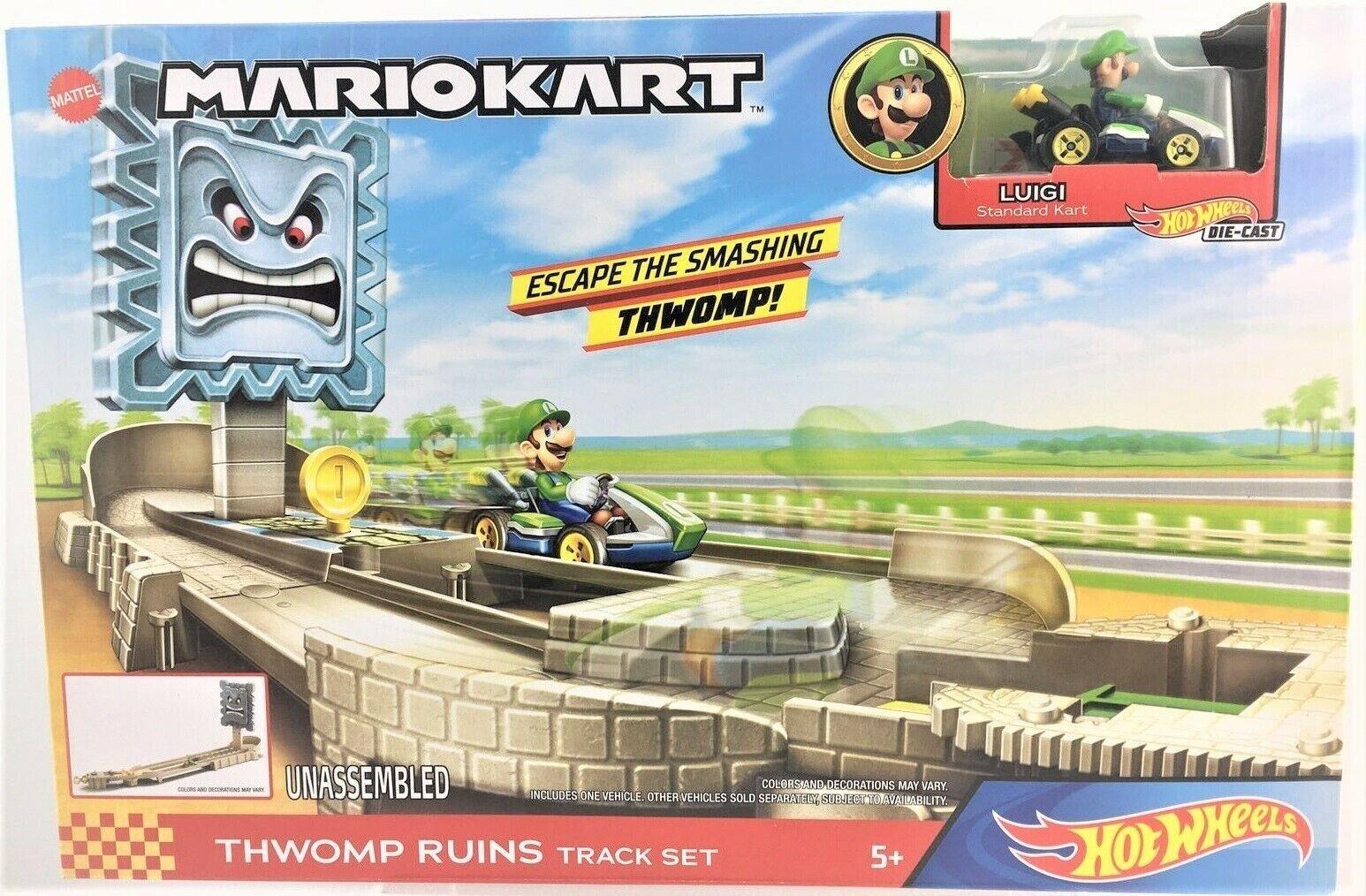 Hot Wheels Mario Kart THWOMP Ruins Unassembled Race Track for Ages 5+ Toy