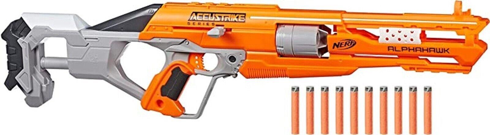 NERF Elite Accustrike Alphahawk inc 30 official Darts Ages 8+ New Toy Gun Fire