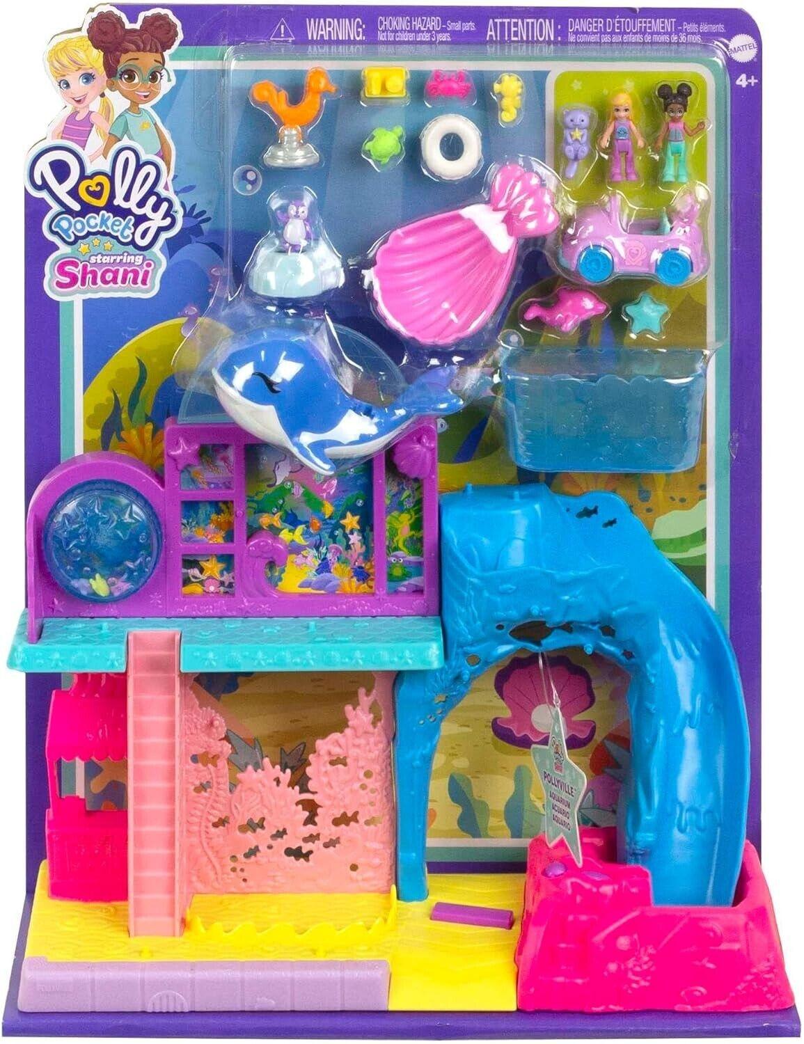 Polly Pocket Pollyville Aquarium Starring Shani Playset with 2 Dolls Toy Doll