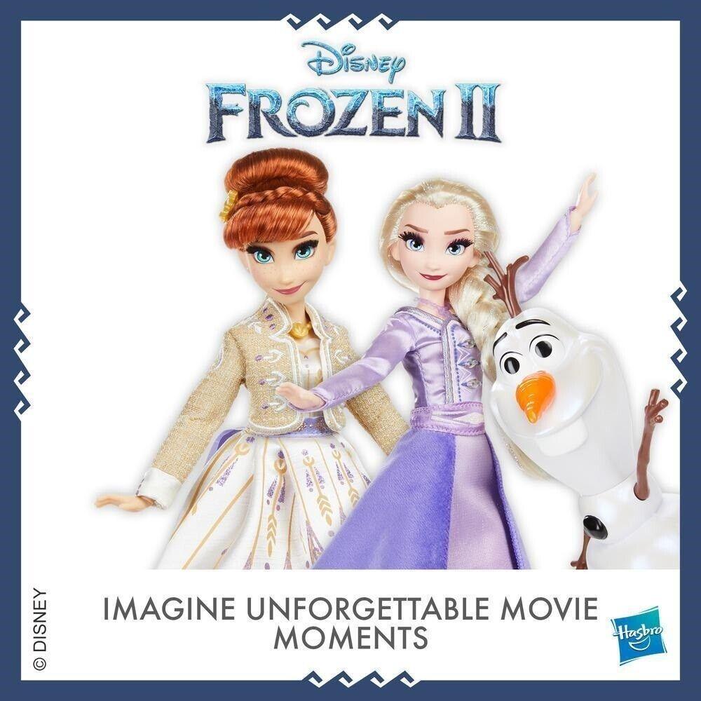 Disney Frozen Elsa, Anna, and Olaf Fashion Doll Set with Dresses and Shoes Toy