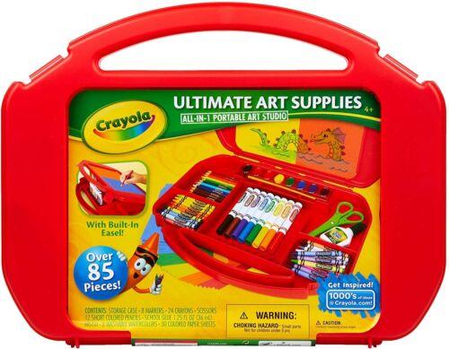Crayola Ultimate Art Case With Easel 85 Pieces Crayons Pencils Paint Brush Glue