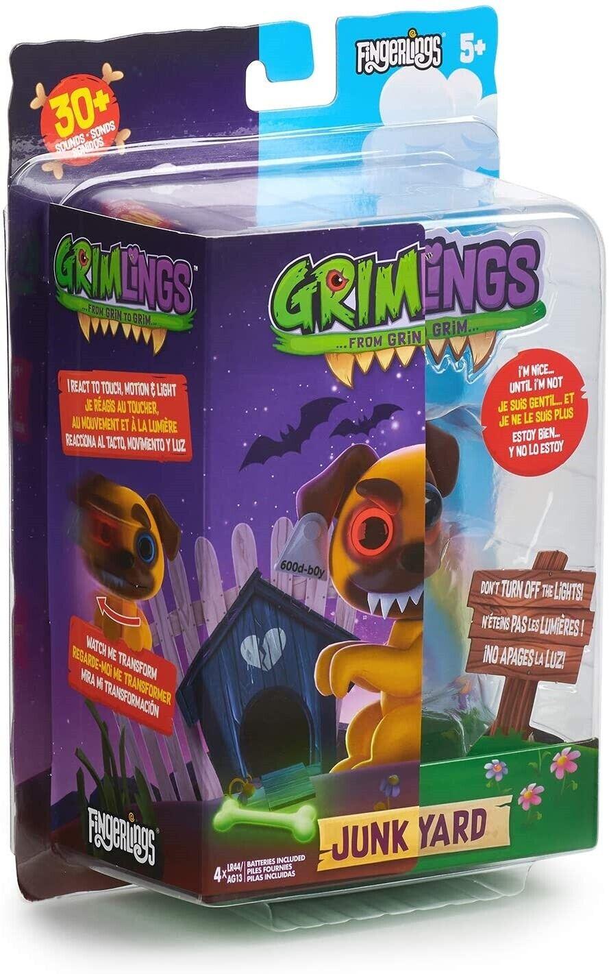 WowWee Fingerlings Pug - Grimlings Junk Yard - Interactive Toy Pet