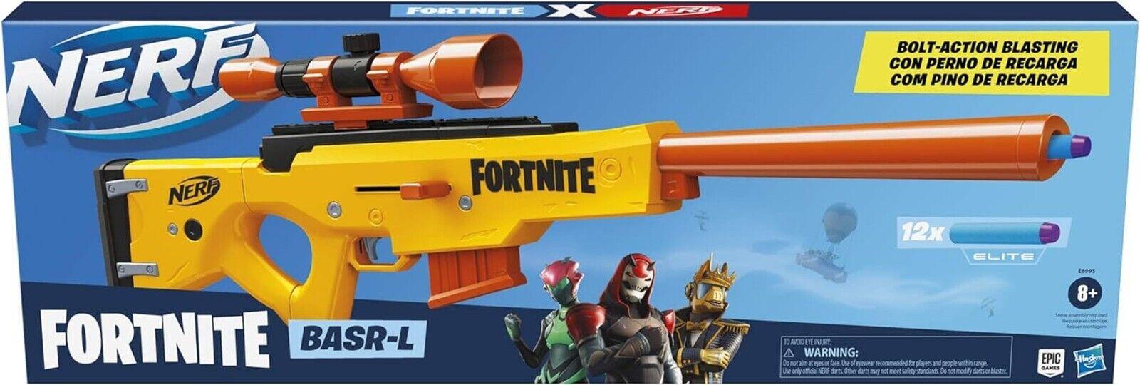 NERF Fortnite BASR L Bolt Action Blaster Ages 8+ Toy Fight Game Gun Fire Play