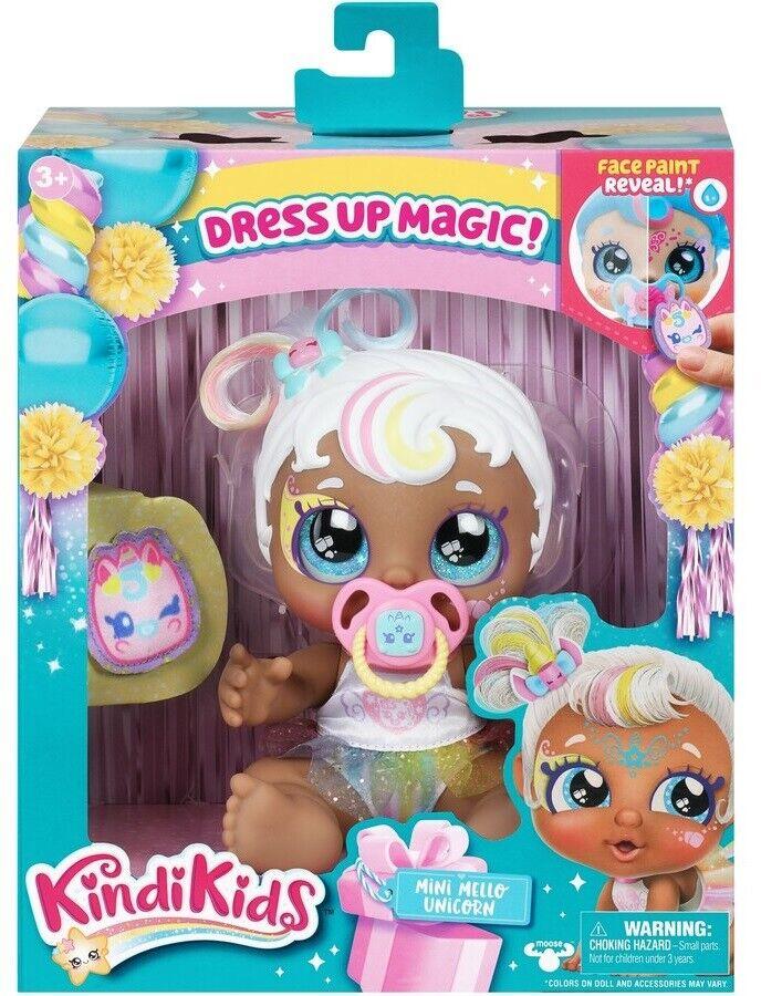 Kindi Kids - Baby Mello - Dress Toddler face Paint Reveal Doll Unicorn Play Fun