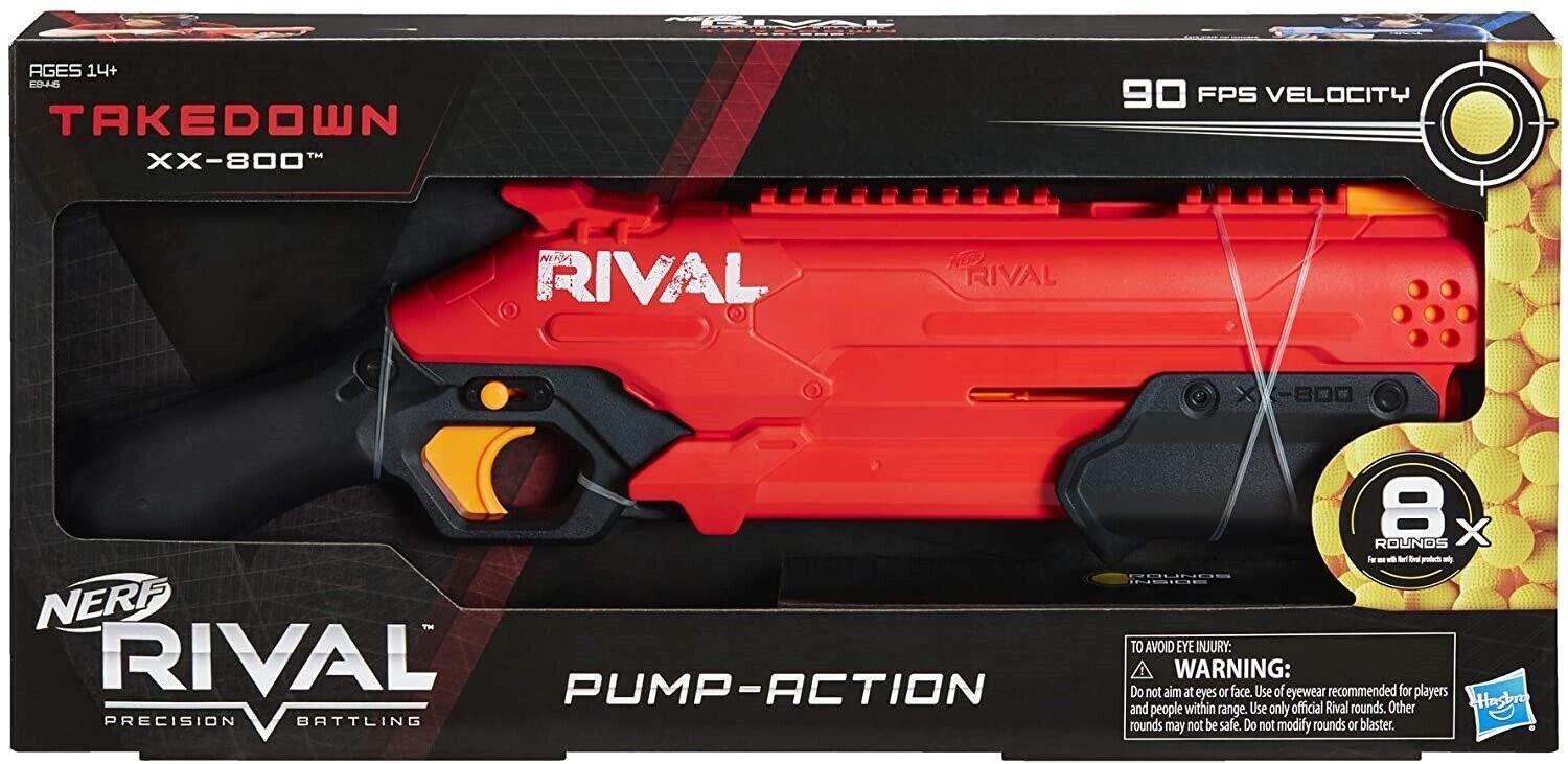 NERF Rival Takedown XX-800 Blaster Pump Action Ages 14+ Toy Gun Play Fight Fire
