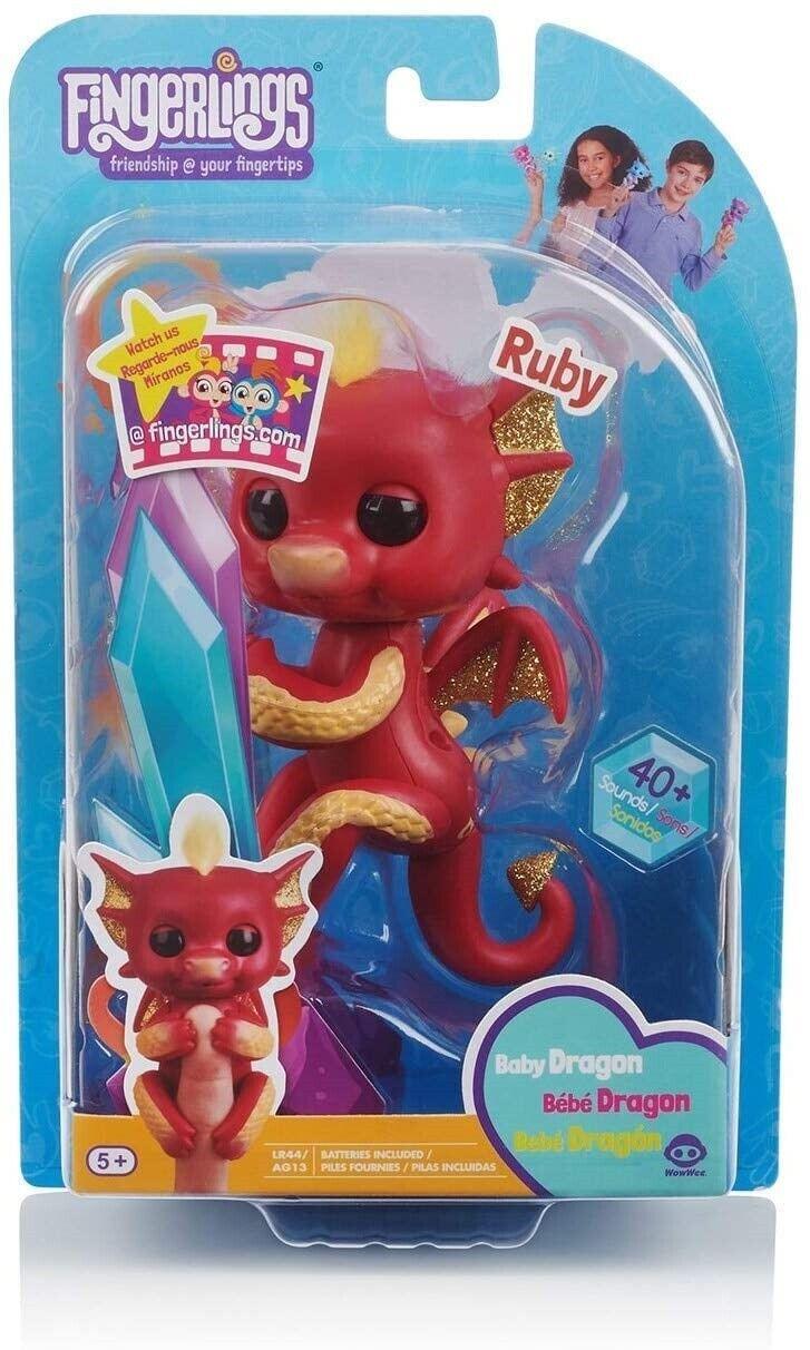 WowWee Fingerlings Baby Dragon Ruby Interactive Toy Pet