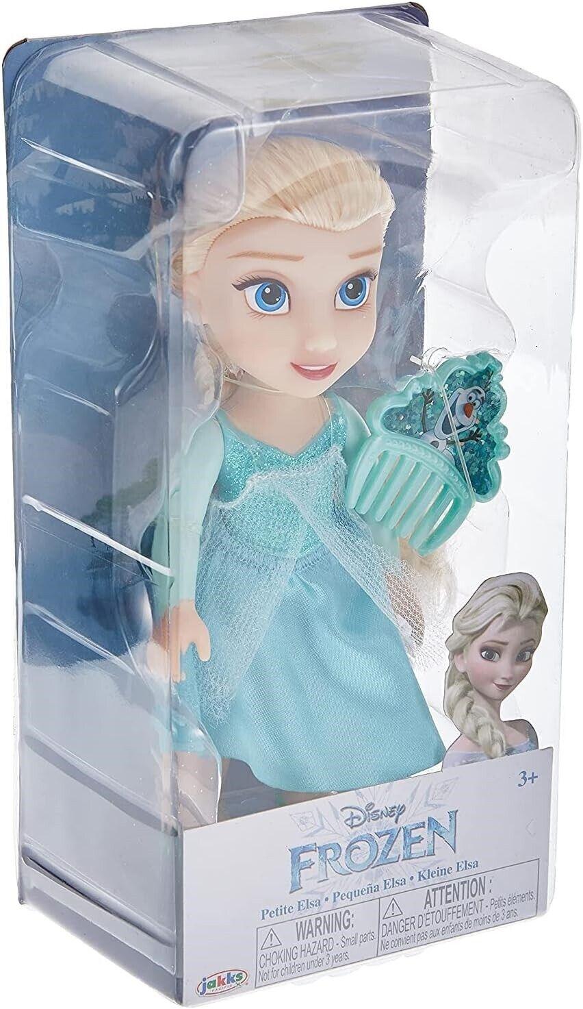 Frozen Petite Doll Anna Elsa Ages 3+ New Toy With Comb Glitter