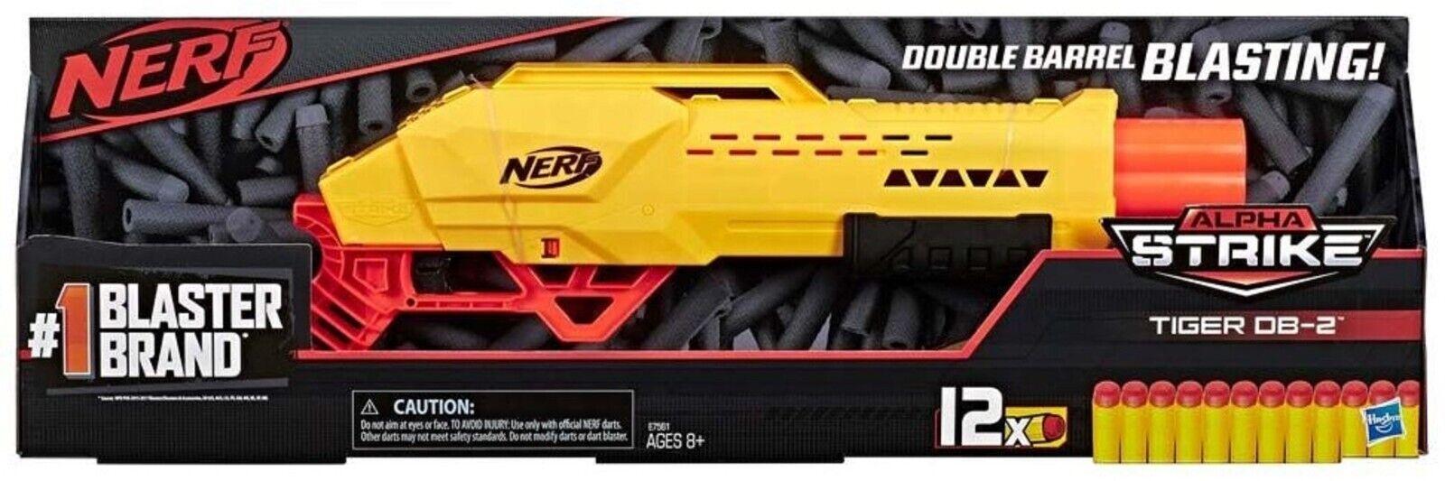 Nerf Alpha Strike Tiger DB-2 Elite Double Barrel Blaster Ages 8+ New Toy Gun Fun