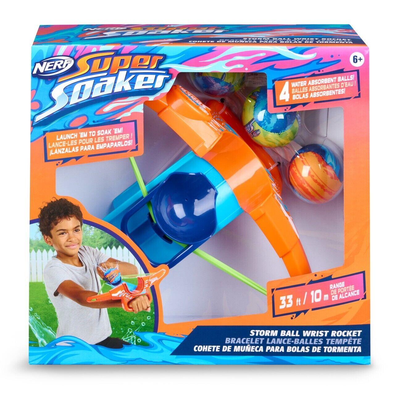 Nerf Super Soaker Storm Ball Wrist Rocket Includes 4 Reusable Play Balster