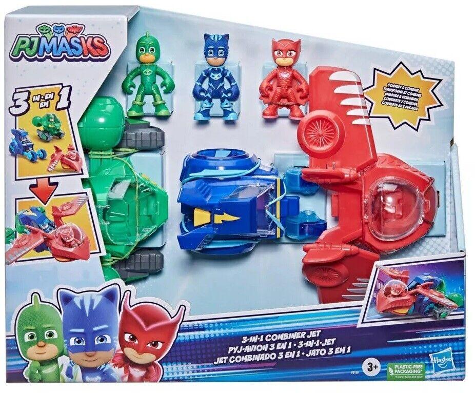 PJ Masks 3-in-1 Combiner Jet Combines 3 vehicles Cat-Car Gekko-Mobile Owl-Glider