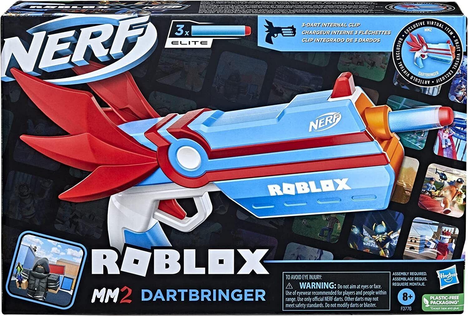 NERF Roblox MM2 Dartbringer Blaster Blue Ages 8+ New Toy Gun Play Fire Gift