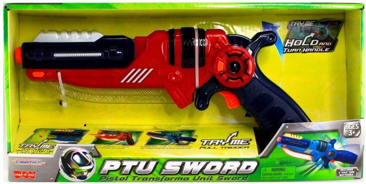Lasertech PTU-Red and Black- Pistol Transforma Unit Sword with Light and Sounds Ages 5+ Toy