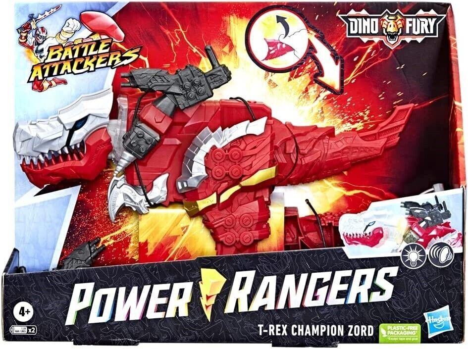 Power Rangers Battle Attackers Dino Fury T-Rex Champion Zord Roar Chomp Dinosaur