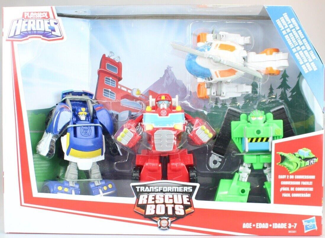 Playskool Transformers Rescue Bots Boulder Blades Police Heatwave Ages 3 New Toy