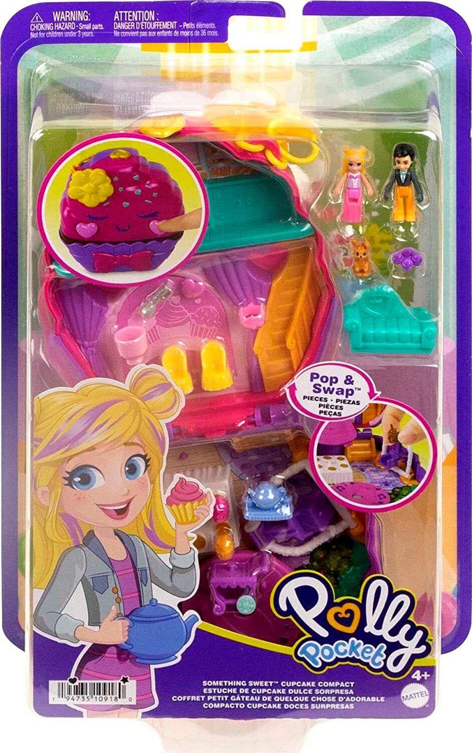 Polly Pocket World - Sweet Cupcake - Pop and Swap Feature 5 Reveals & Related Accessories 4+ Toy
