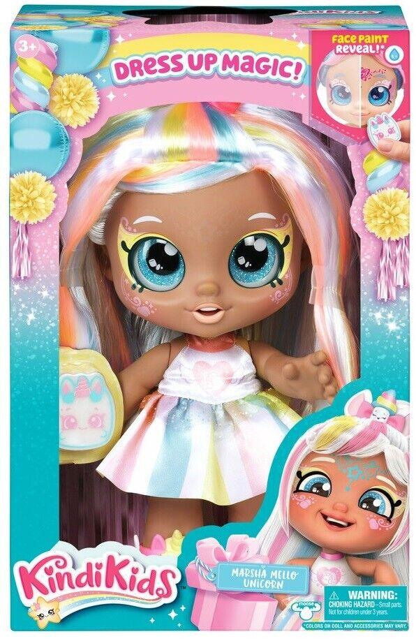 Kindi Kids - Marsha Mello Unicorn Face - Dress Toddler face Paint Reveal Doll Unicorn Play Fun